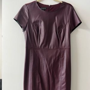 International Concepts faux leather burgundy midi dress.